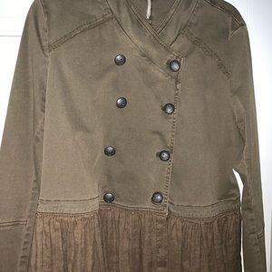 Free people flare hem military style jacket